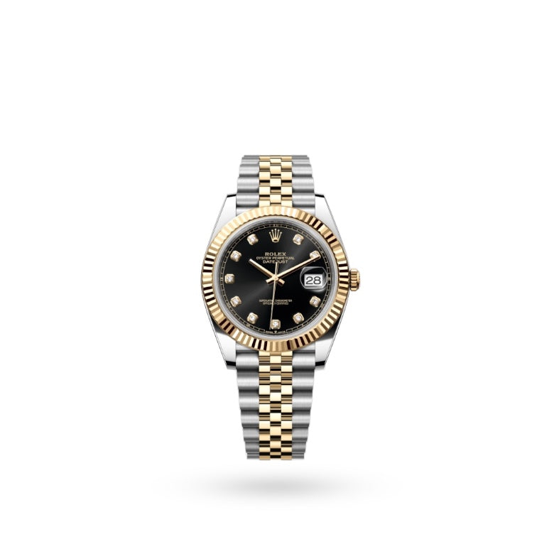 Rolex Datejust Black Dial Yellow Rolesor Jubilee 31mm